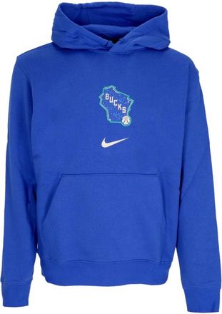 Nike Milwaukee Bucks City Edition Hoodie - Heren - Sportshirts - Blauw - L - Katoen - Fitness