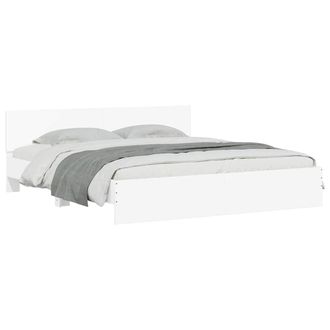 vidaXL Estructura De Cama Con Cabecero Blanca 180x200 Cm Vidaxl