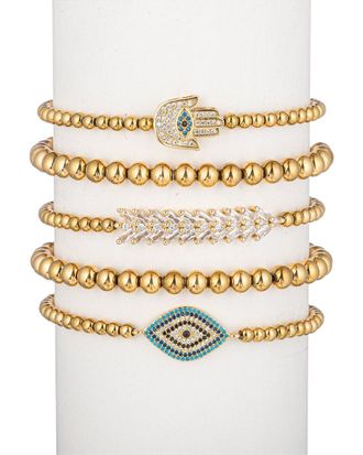 Eyecandy LA Eye Candy La Miley Titanium Cz 5Pc Stretch Bracelet Set