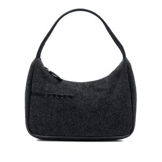 Prada Pre-owned Womens Wool Sport Shoulder Bag - Dark Grey Textile - One Size