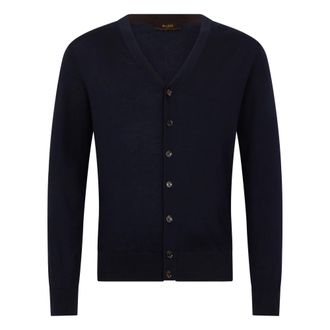Moorer Cardigans, male, Blue, Size: L Classic Cardigan