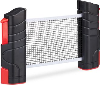 Relaxdays Relaxdays - 4 Redes Ping Pong Extensibles Para Mesas Con Tablero De Hasta 5 Cm, Negro Y Rojo, Hasta 176 Cm
