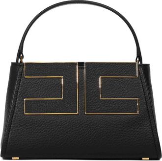 Elisabetta Franchi Leather-Effect Handbag With Black Logo