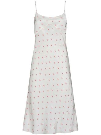 Marni rose-jacquard slip dress - women - Viscose/Polyester - 42 - White