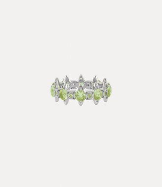 Vivienne Westwood Warwick Ring Platinum-lime-green-cz Platinum-lime-green-cz Unisex