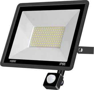 OEM L&aacute;mpara De Exterior De 100 W Con Sensor De Movimiento, Foco Led, Foco Superbrillante, Garaje, Pasillos, Con Enchufe (blanco Fr&iacute;o) Naizy