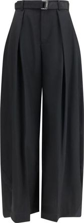 sacai Black Polyester Casual Womens Pants