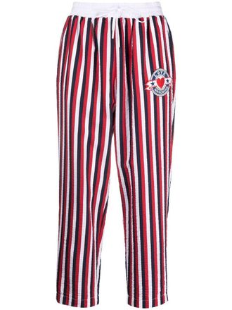 Love Moschino Pantaloni a righe con coulisse - Bianco