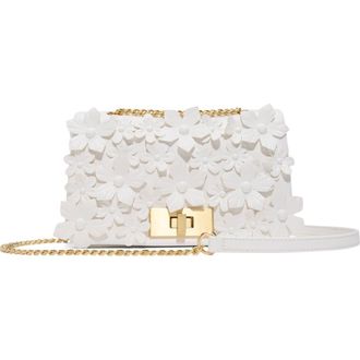 Aldo Florellaa Floral Appliqu&eacute; Faux Leather Crossbody Bag in White at Nordstrom