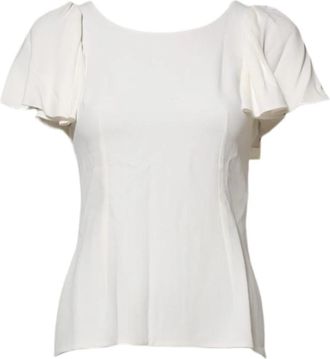 Dolce & Gabbana Elegante witte blouse met uitlopende mouwen - Dames - Blouses - Wit - 2XS - Overhemden