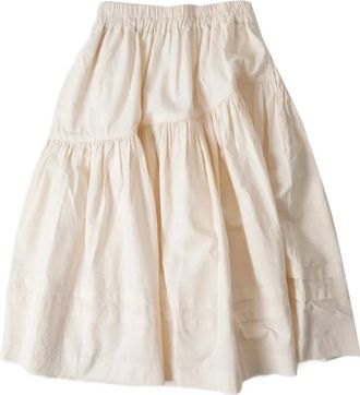 Story mfg. Gonna svasata con vita elasticizzata - Toni neutri