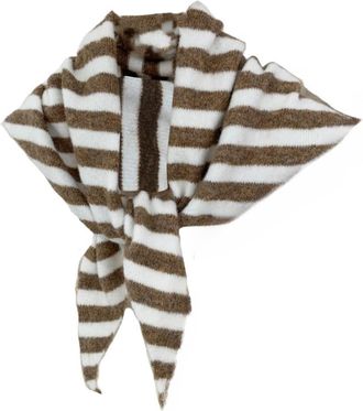 Generic Striped Knitted Triangle Scarf for Women, Y2K Aesthetic Headscarf Shawl, Cozy Neck Warmer, Versatile Head Wrap for Streetwear, Cottagecore Style, Fall