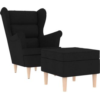 vidaXL Sill&oacute;n Con Reposapi&eacute;s De Tela Negro