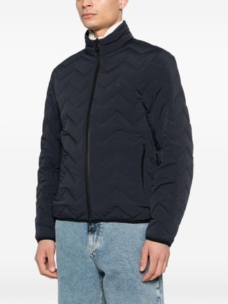 Emporio Armani Chevron Quilted Nylon Down Jacket - Black