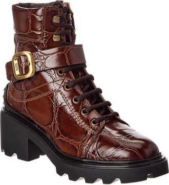 Tod's TodS Embossed Leather Boot