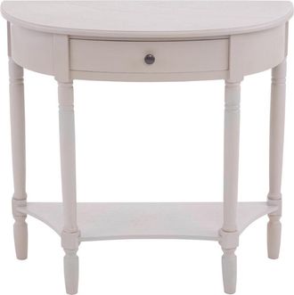 Premier Housewares Interiors by Premier Grey Rounded Console Table for Hallway, Pine Wood Wood Table for Home and Office D&eacute;cor