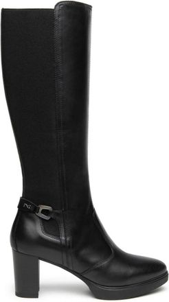 Nero Giardini Lange Laarzen - Dames - Laarzen met Hak - Zwart - 38 EU - Leer - Schoenen