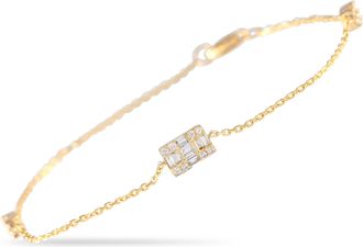 Luxury Bazaar 14K Yellow Gold 0.20ct Diamond Bracelet BR09802-Y