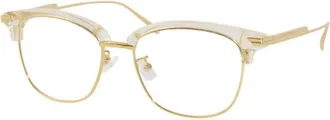 Bottega Veneta Mens Beige Browline Eyeglass Frames BV1011OA 004