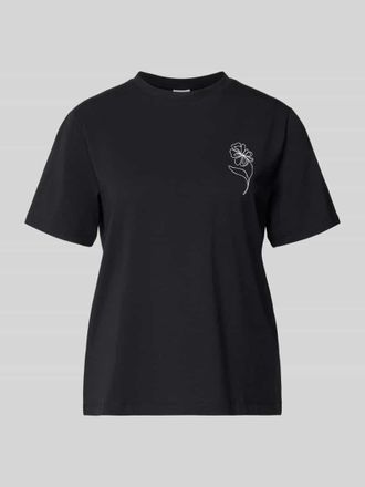 Vila T-Shirt mit Stitching Modell NORA in Black, Gr&ouml;&szlig;e XS