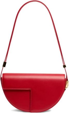 Patou Kleine Halvemaan Schoudertas - Dames - Schoudertassen - Rood - ONE Size - Leer - Tassen