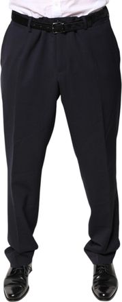 Dolce & Gabbana Black Wool Mid Waist Dress Mens Pants (Pre-Owned)
