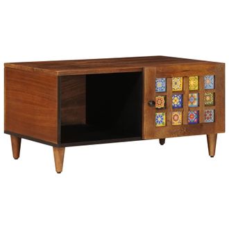 vidaXL Mesa De Caf&eacute; Marr&oacute;n 80 X 50 X 40 Cm Madera De Mango Maciza Vidaxl