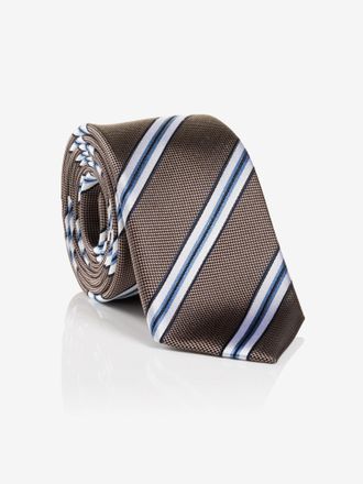 Monti Krawatte MONTI THOMA, Herren, braun (camel gestreift), Seide, gestreift, Krawatten Krawatte, aus reiner Seide - mit klassischem Streifen-Dessin und Tw