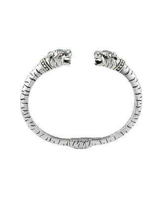 Samuel B. 18K & Silver Tiger Bangle Bracelet