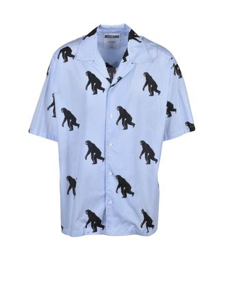Moschino Striped Shirt - White/Light Blue