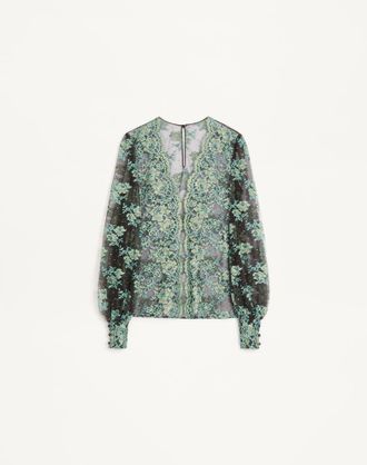 Valentino Top In Pizzo Donna CIOCCOLATO/TURCHESE 36