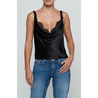 L'agence Evadne Cowl Neck Silk Tank in Black at Nordstrom, Size X-Small