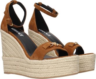 Versace Suede Wedge Sandal - Brown