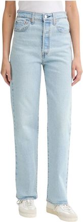 Levi's Ribcage Straight Jeans - Dames - Regular Fit Jeans - Blauw - W30 L30 - Denim - Jeans
