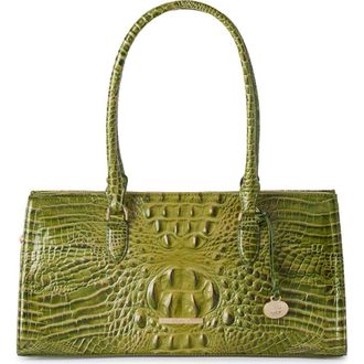 Brahmin Sophia Croc Embossed Leather Satchel in Olive at Nordstrom