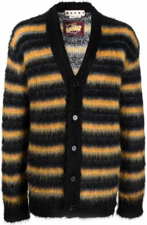 Marni Striped Mohair Blend Cardigan