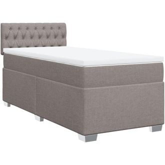 vidaXL Vidaxl - Cama Box Spring Con Colch&oacute;n Tela Gris Taupe 90x190 Cm