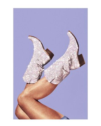 iCanvas These Boots - Glitter Very Peri Periwinkle by Vertigo Artography Wall Art