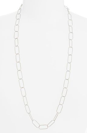Nordstrom Textured Oval Link Necklace in Silver at Nordstrom