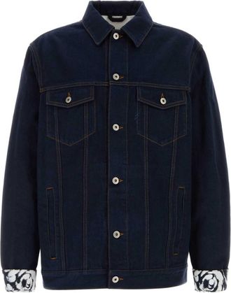 Burberry Navy Blue Logo-patch Cotton Denim Jacket