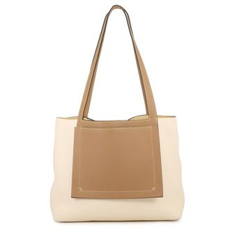 Herm&egrave;s Ivory Taurillon Clemence Leather Handbag Tote Bag (Pre-Owned)