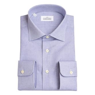 Alessandro Gherardi Micro Check Shirt - Heren - Zakelijke Overhemden - Blauw - 2XL - Katoen - Overhemden