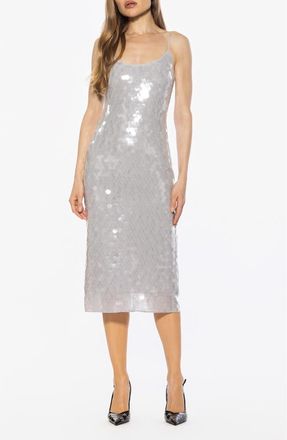 Alexia Admor Reese Sequin Sleeveless Dress in Grey at Nordstrom Rack, Size 14