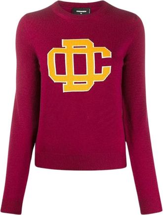 Dsquared2 Bordeaux Ronde Hals Truien - Dames - Ronde hals truien - Rood - L - Wol - Truien & Vesten