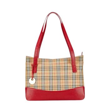 Burberry Pre-owned Tote Bags, female, Multicolor, Size: ONE SIZE Pre-owned Canvas Shoulder Bag