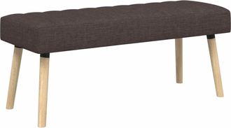 vidaXL Banco Con Tapizado En Canal Marr&oacute;n Oscuro 110 X 40 X 46 Cm Tela Vidaxl