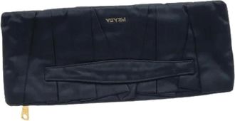 Prada Pre-owned Clutches, female, Blue, Size: ONE SIZE Pre-owned Pleated Clutch Bag