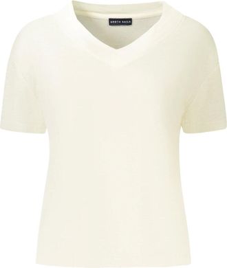North Sails Tops, Dames, Wit, XL, V-hals T-shirt