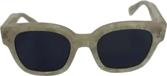 Amiri Classic Logo Sunglasses- White/Black/Silver