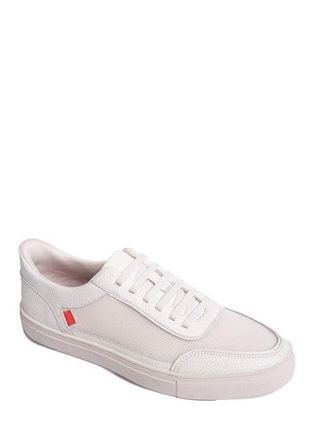 Marc Joseph New York Columbia Street Hands Free Technology Leather Mesh Sneaker in White Grainy Leather at Nordstrom, Size 10.5